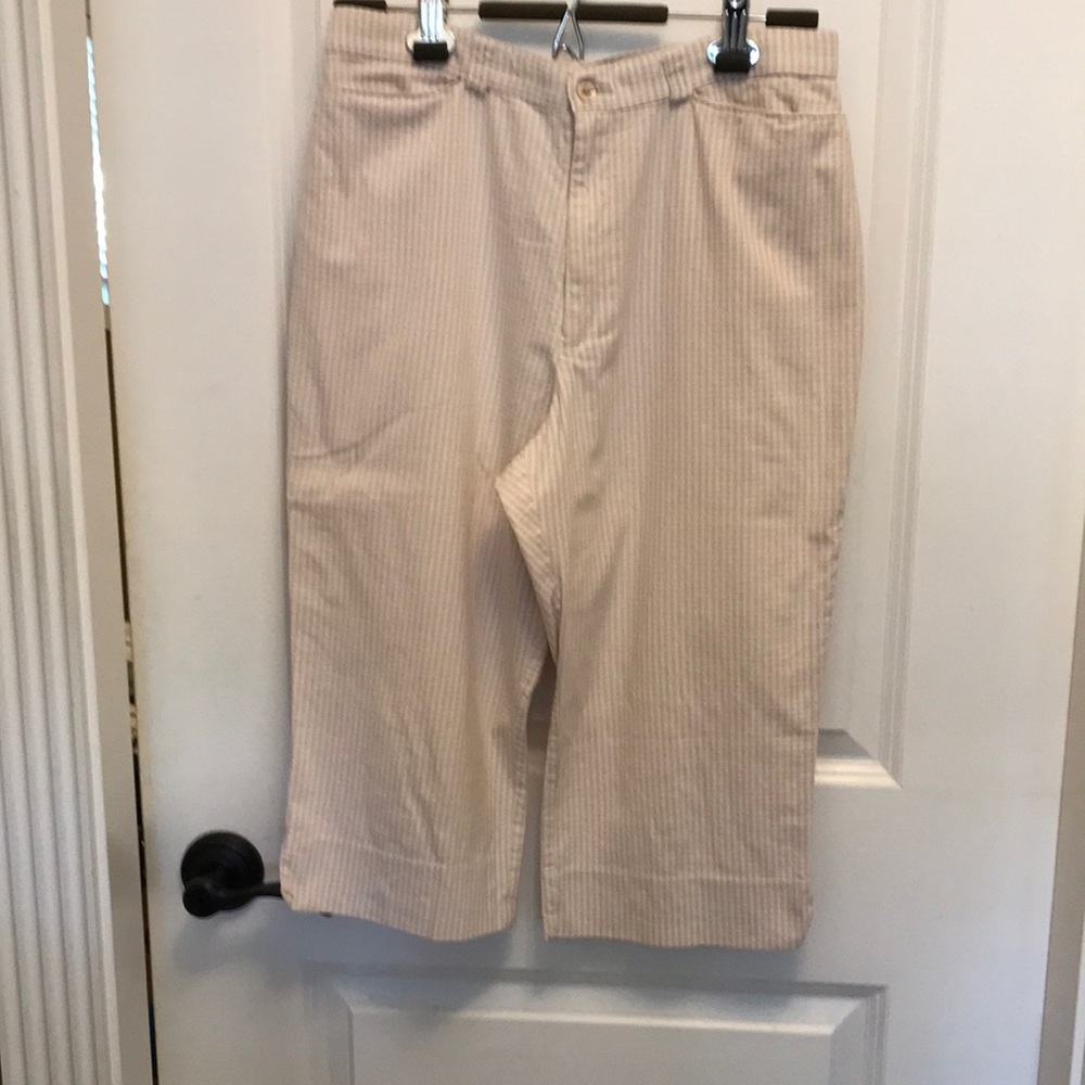 Vintage Women's Togo Beige Gingham Capri's Tan Size 8
